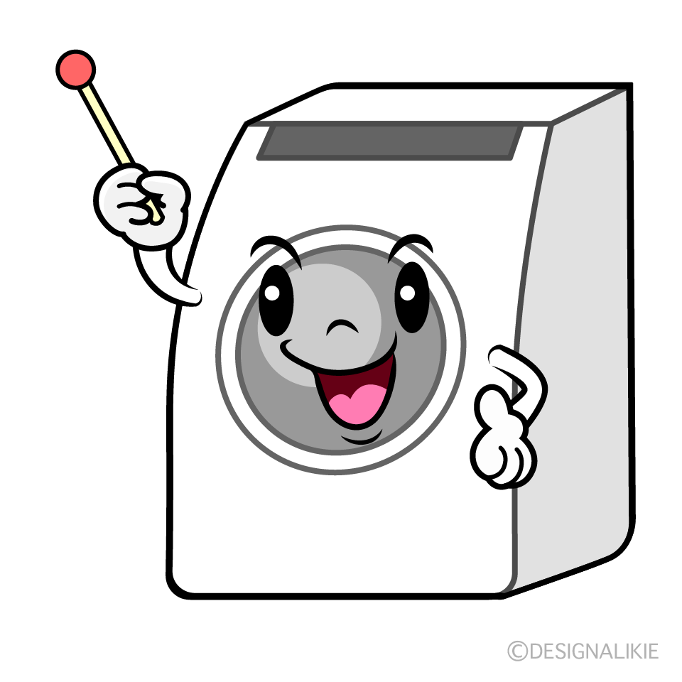 かわいい話すドラム式洗濯機イラスト