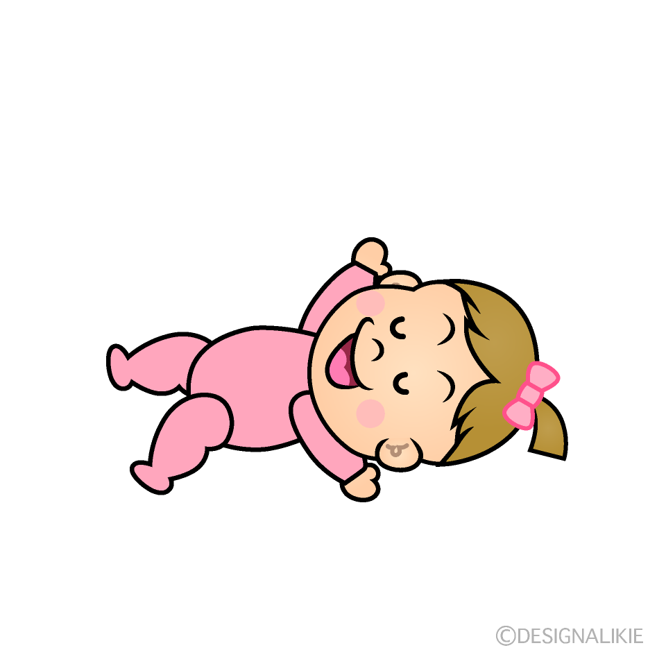 かわいいリラックスした女の子赤ちゃんイラスト