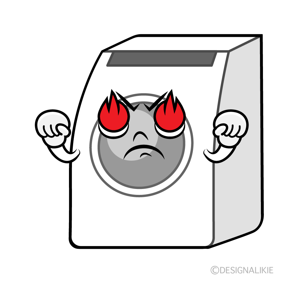 かわいい熱意のドラム式洗濯機イラスト