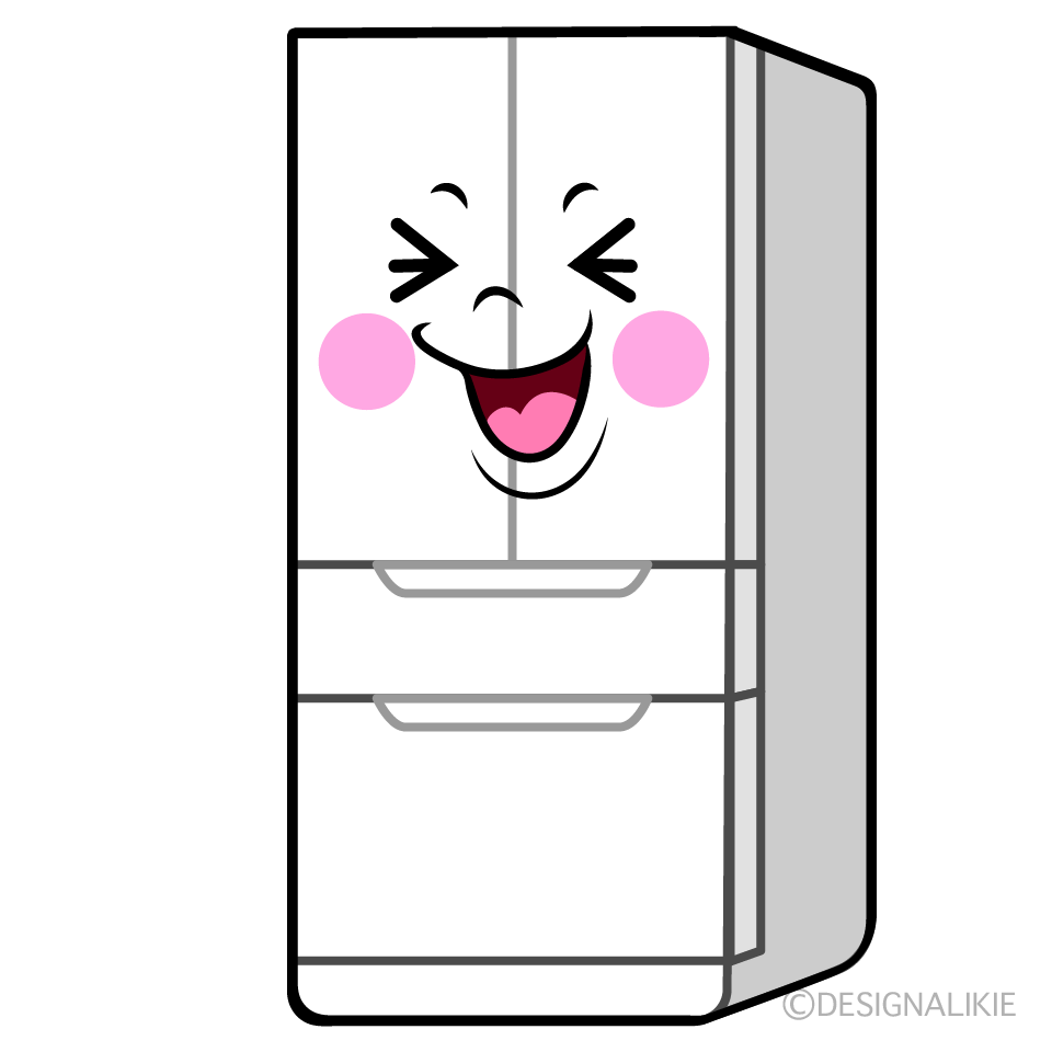 かわいい笑う冷蔵庫イラスト