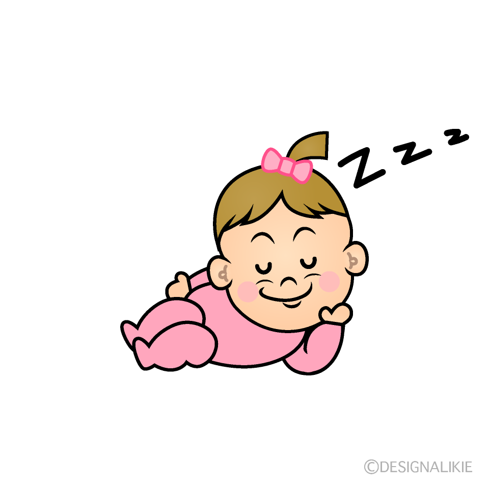 かわいい寝る女の子赤ちゃんイラスト