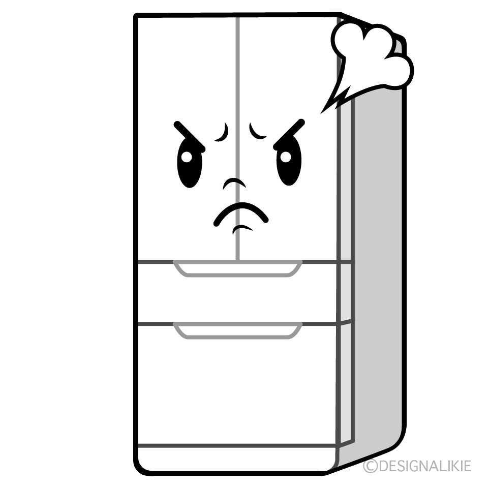かわいい怒る冷蔵庫イラスト