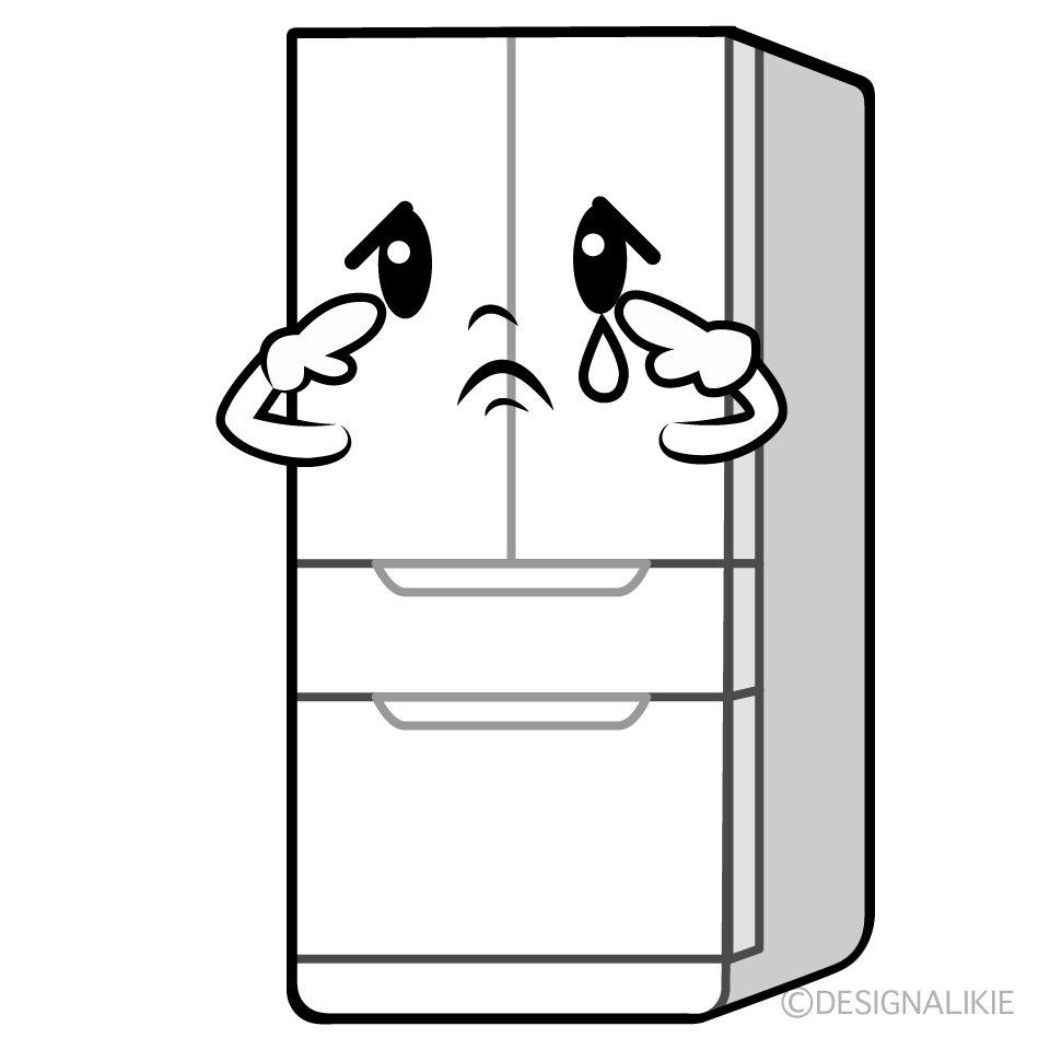 かわいい悲しい冷蔵庫イラスト