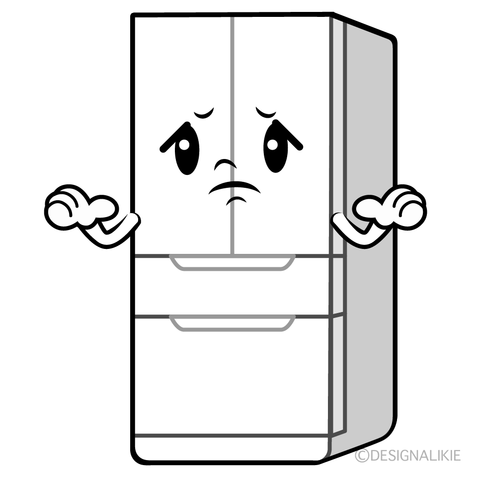 かわいい困る冷蔵庫イラスト