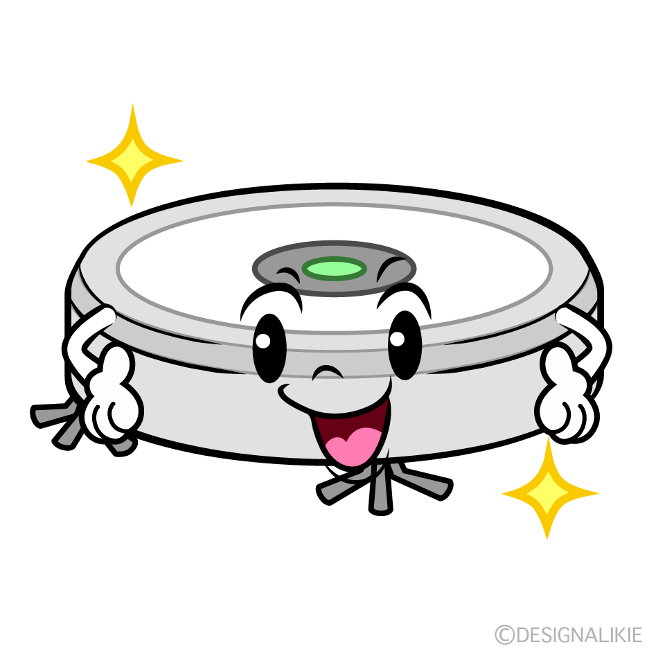 Cute Sparkling Robot Vacuum Cleaner Clipart