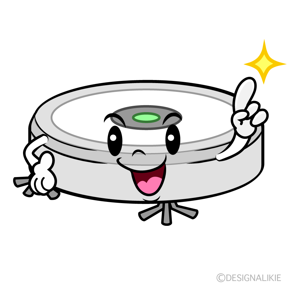 かわいい指差すロボット掃除機イラスト