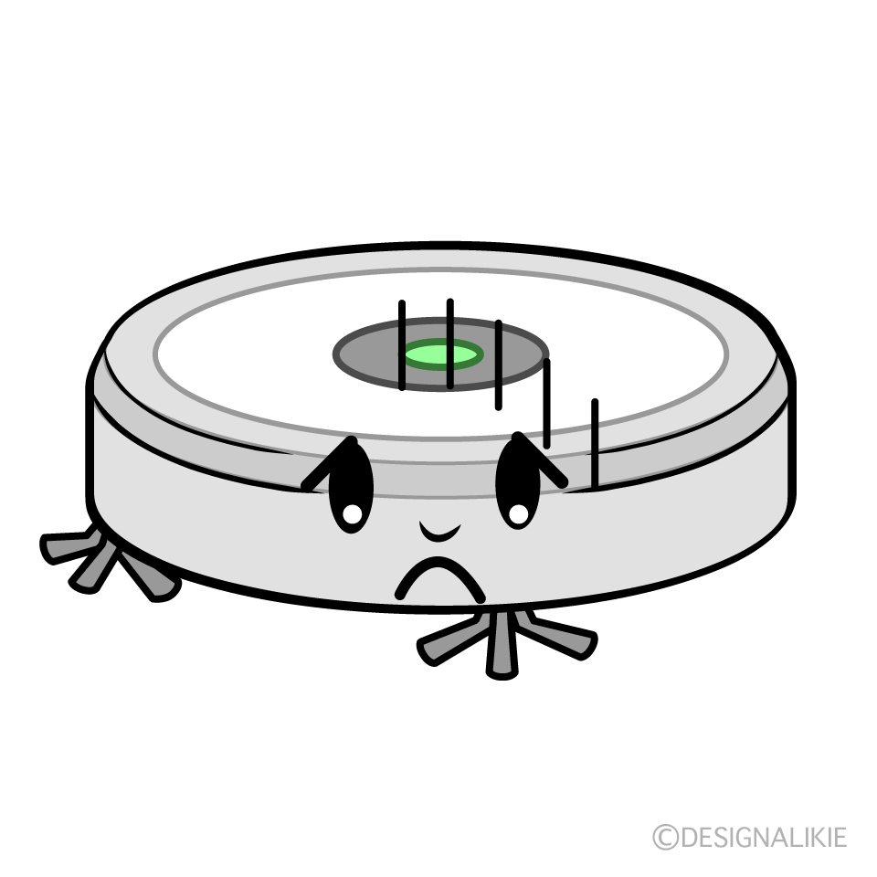 かわいい落ち込むロボット掃除機イラスト