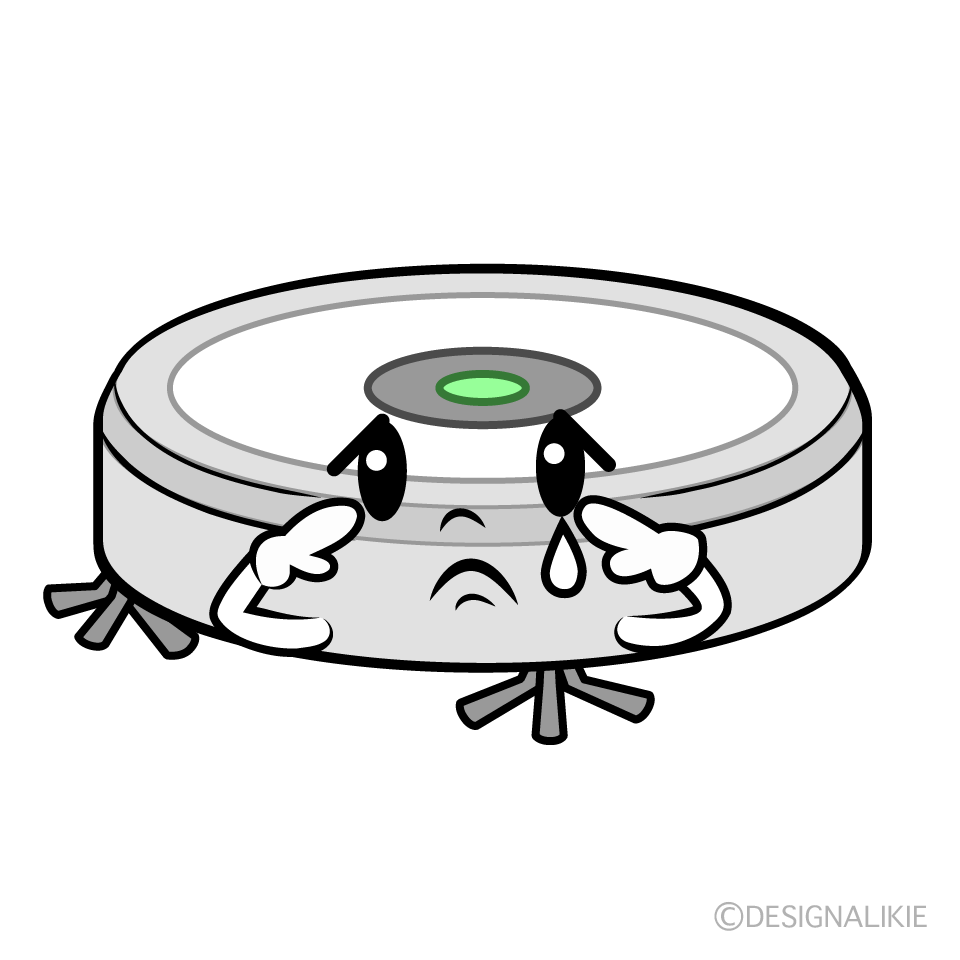 かわいい悲しいロボット掃除機イラスト