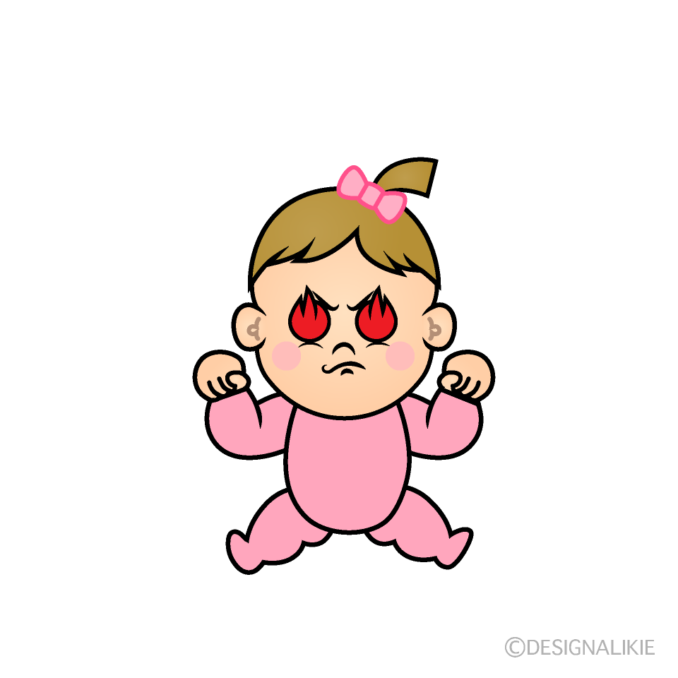 かわいい燃える女の子赤ちゃんイラスト