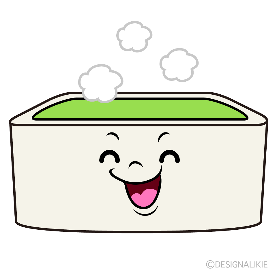 かわいい笑顔のお風呂イラスト
