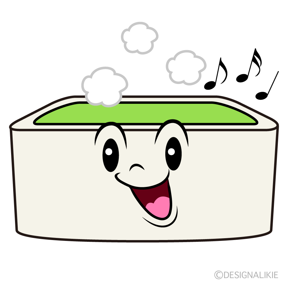 かわいい歌うお風呂イラスト