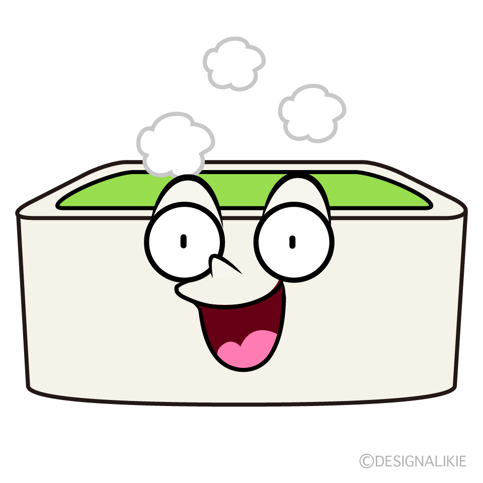 かわいい驚くお風呂イラスト