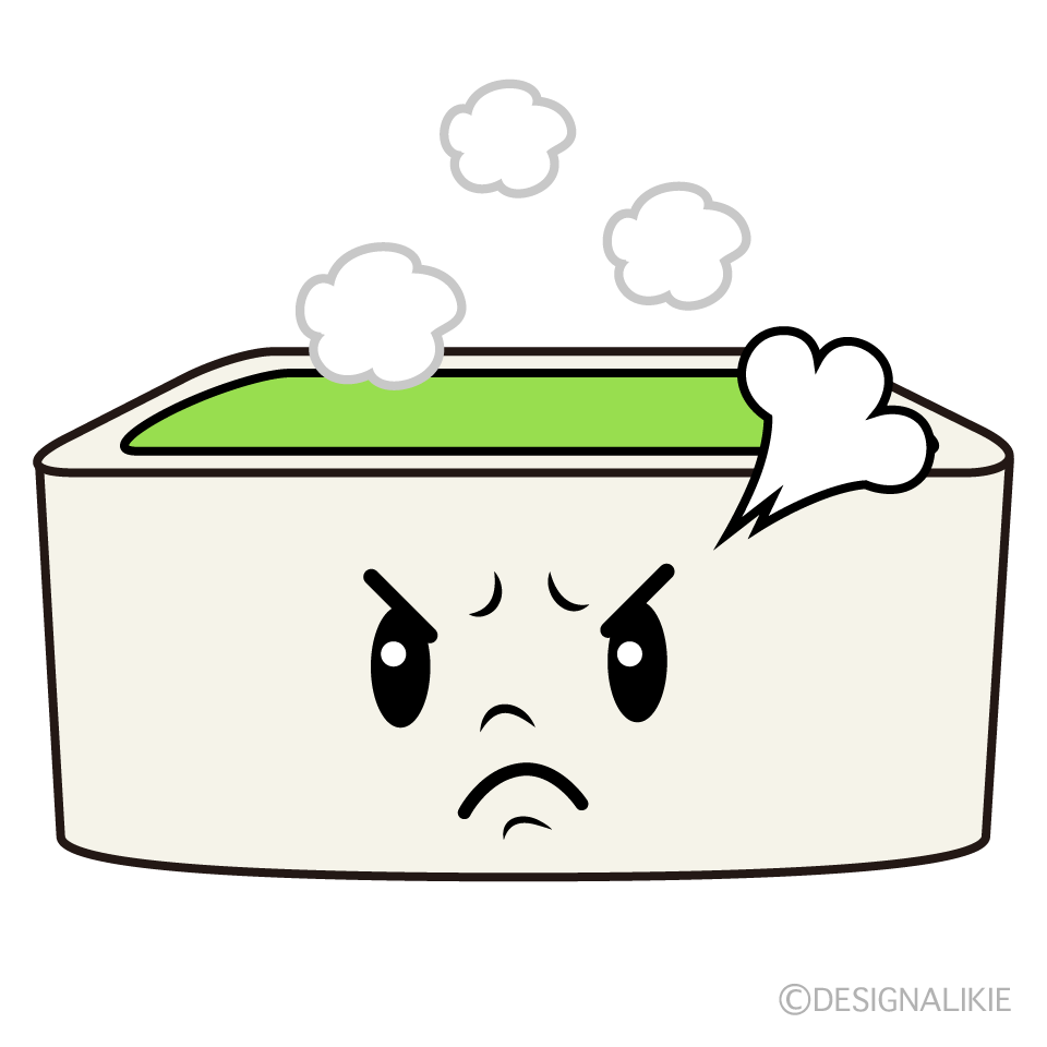 かわいい怒るお風呂イラスト
