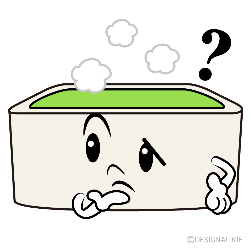 かわいい考えるお風呂イラスト