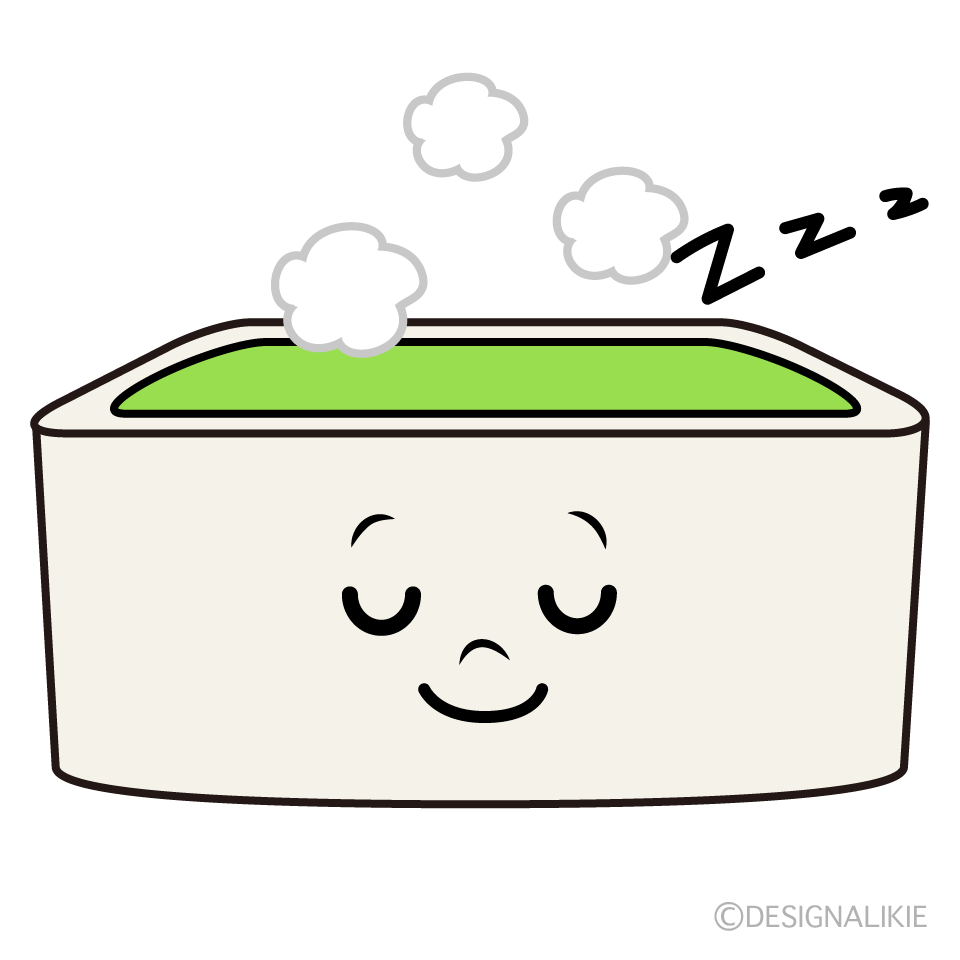 かわいい寝るお風呂イラスト