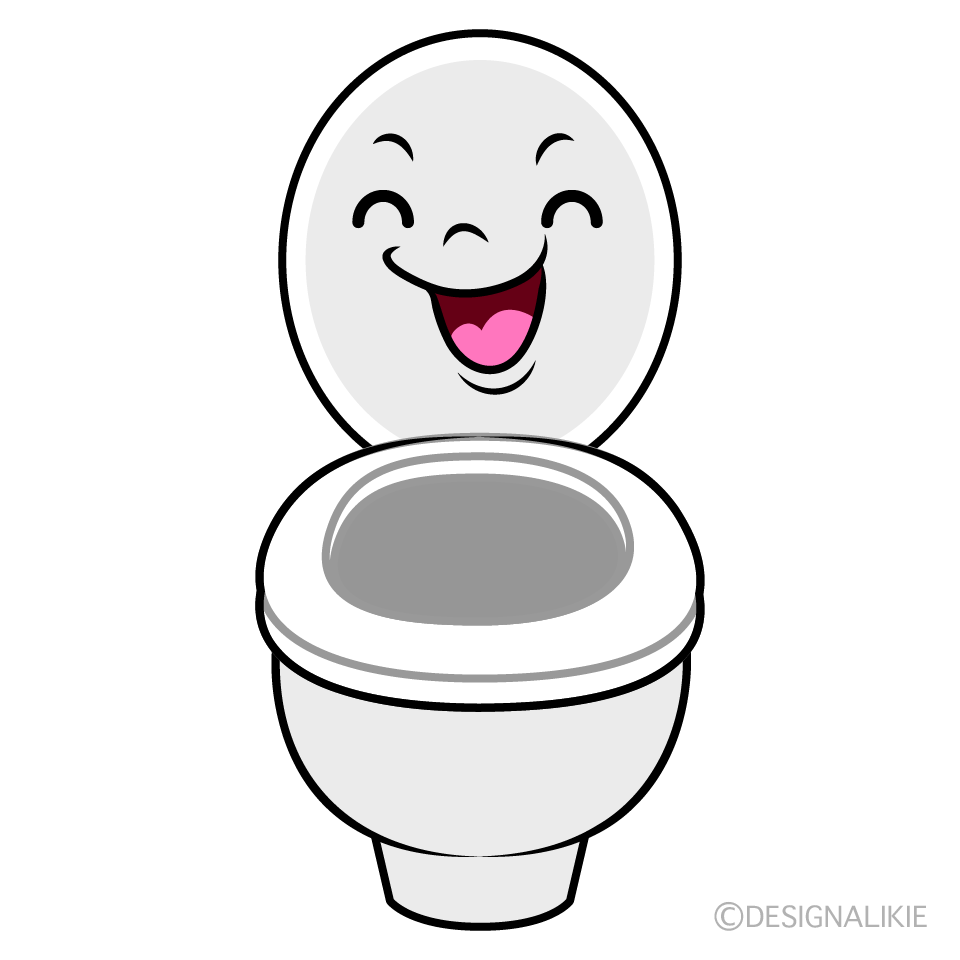 かわいい笑顔のトイレイラスト