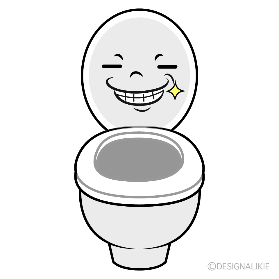 かわいいニヤリのトイレイラスト