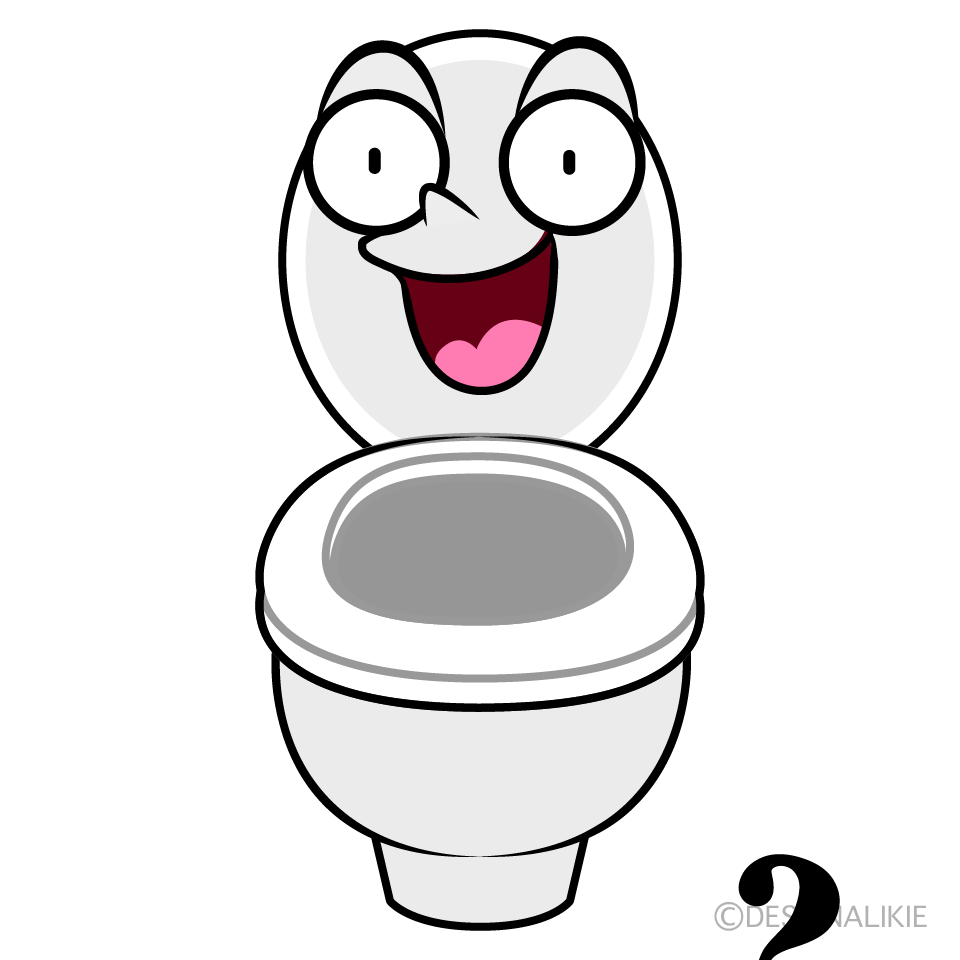 かわいい驚くトイレイラスト