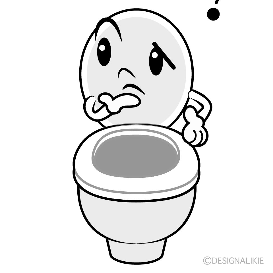 かわいい考えるトイレイラスト