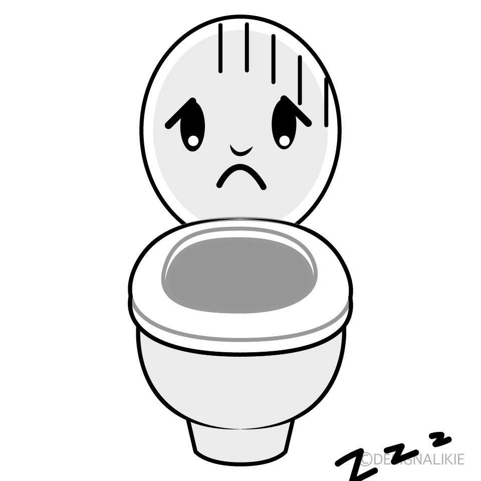 かわいい落ち込むトイレイラスト