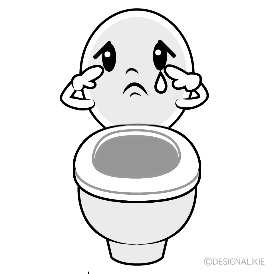 かわいい悲しいトイレイラスト