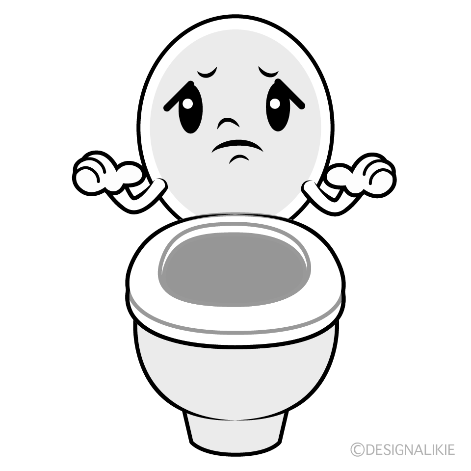 かわいい困るトイレイラスト