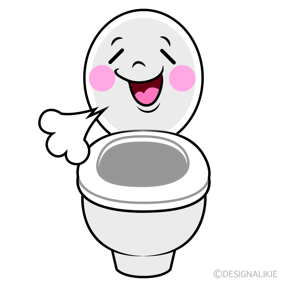 かわいいリラックスするトイレイラスト