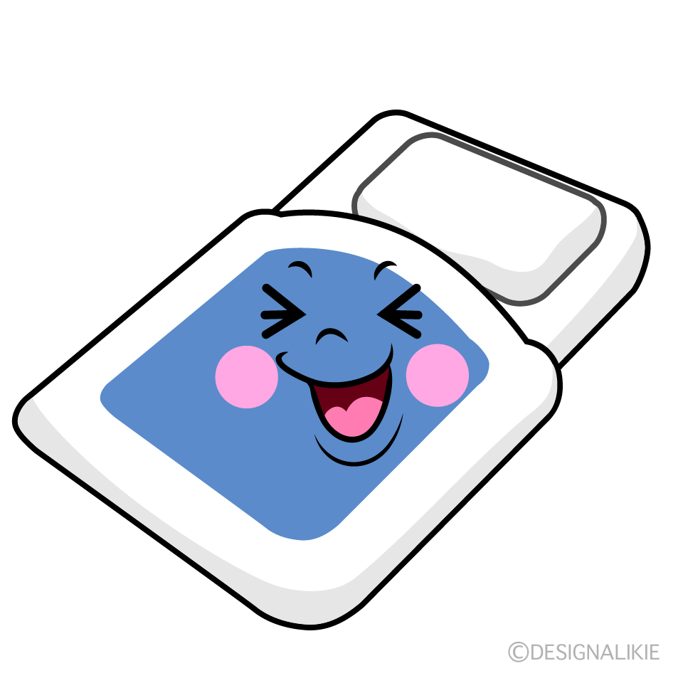 かわいい笑う布団イラスト
