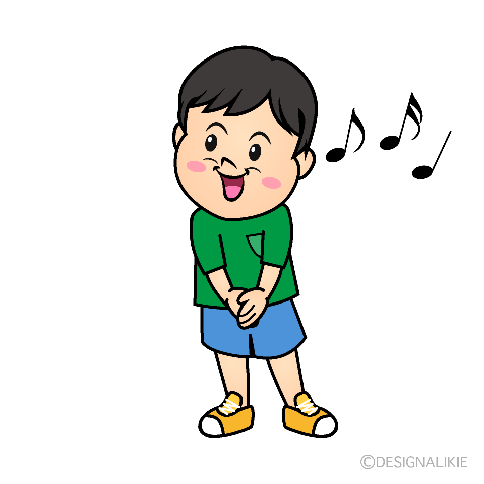 かわいい歌う男の子イラスト
