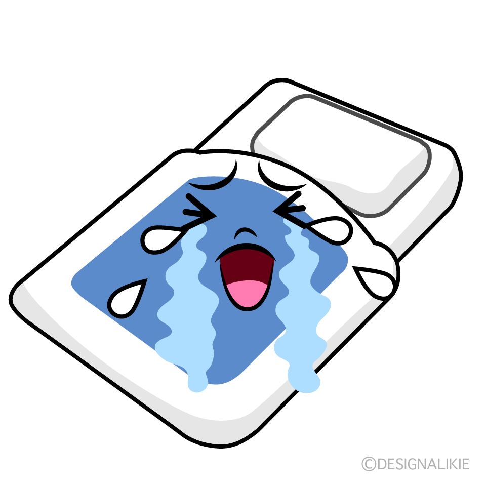 かわいい泣く布団イラスト