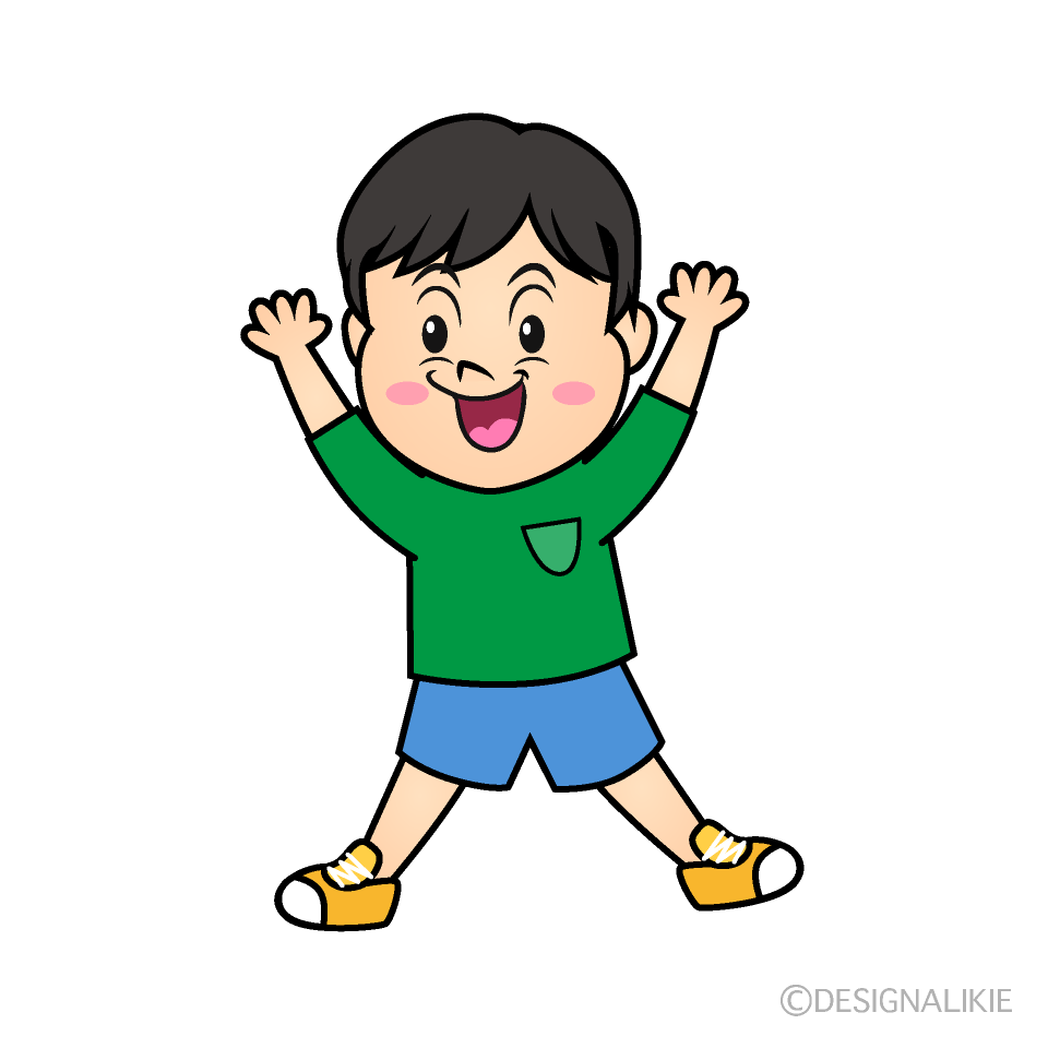 かわいい指差し男の子イラスト