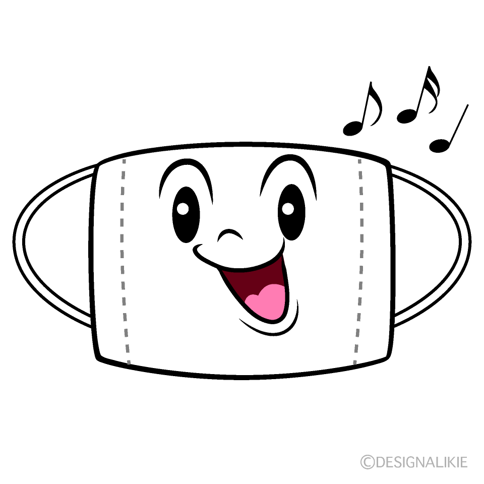 Cute Singing Cloth Mask Clipart