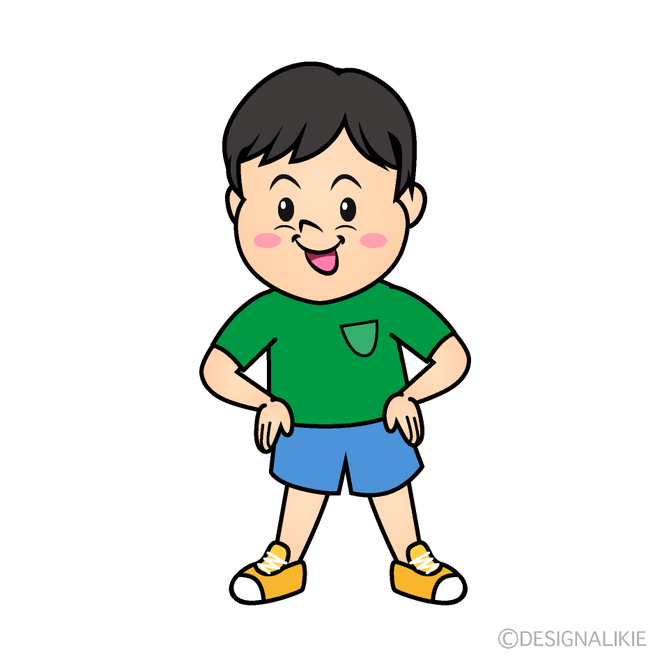 かわいい歩く男の子イラスト