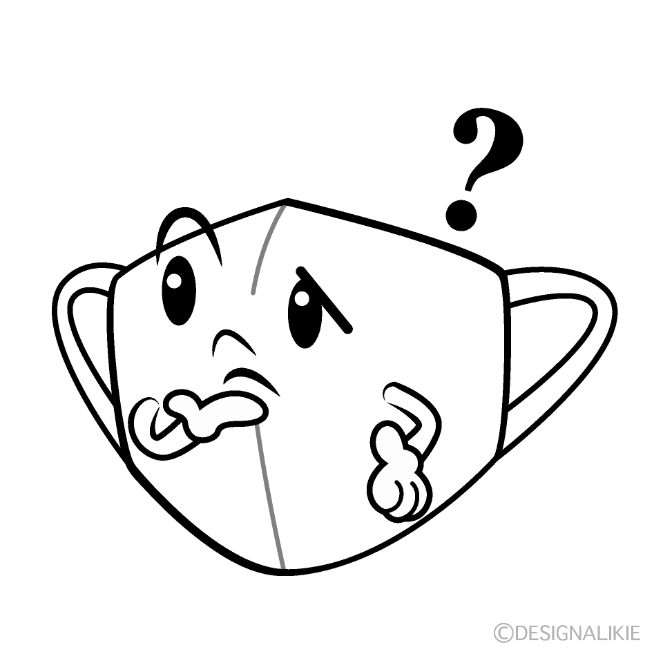 かわいい考えるマスクイラスト