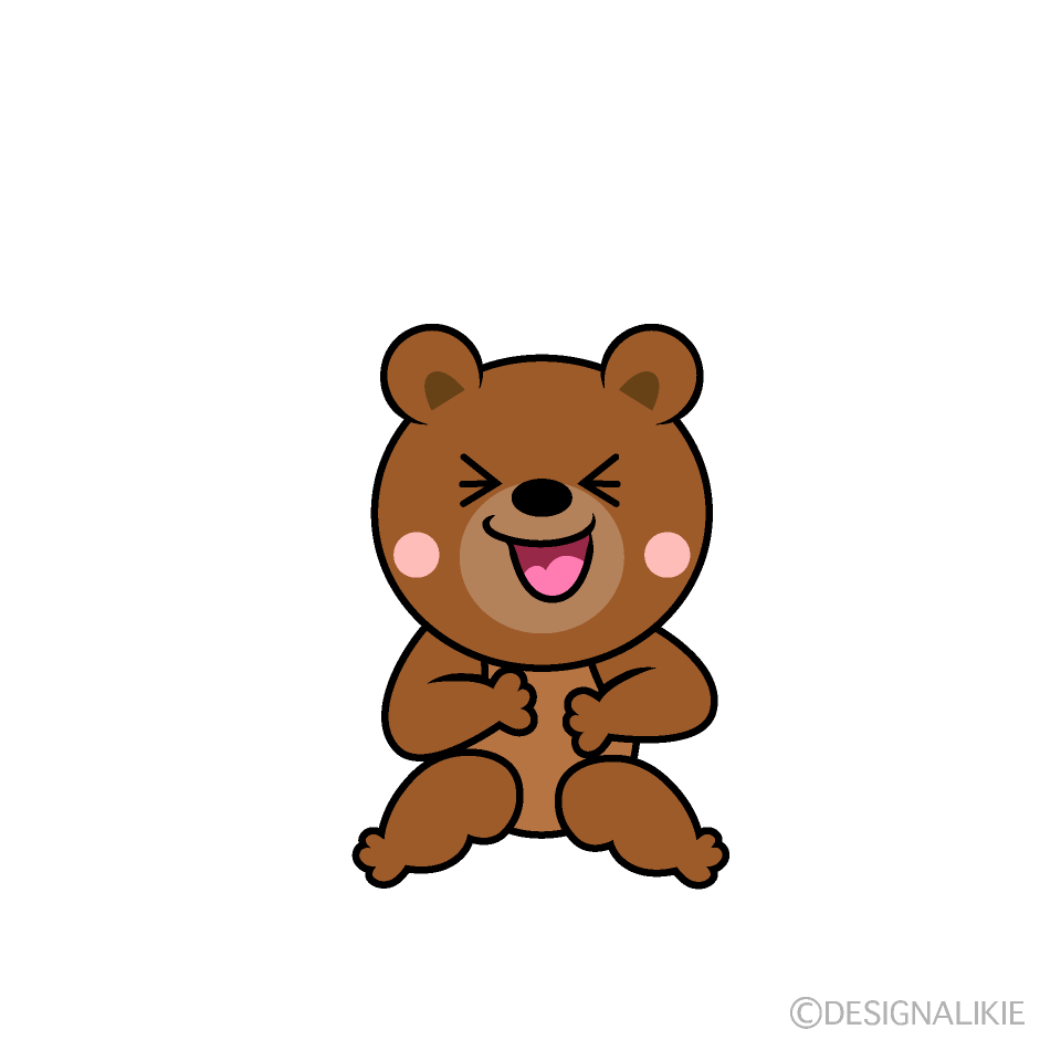 かわいい笑うクマイラスト