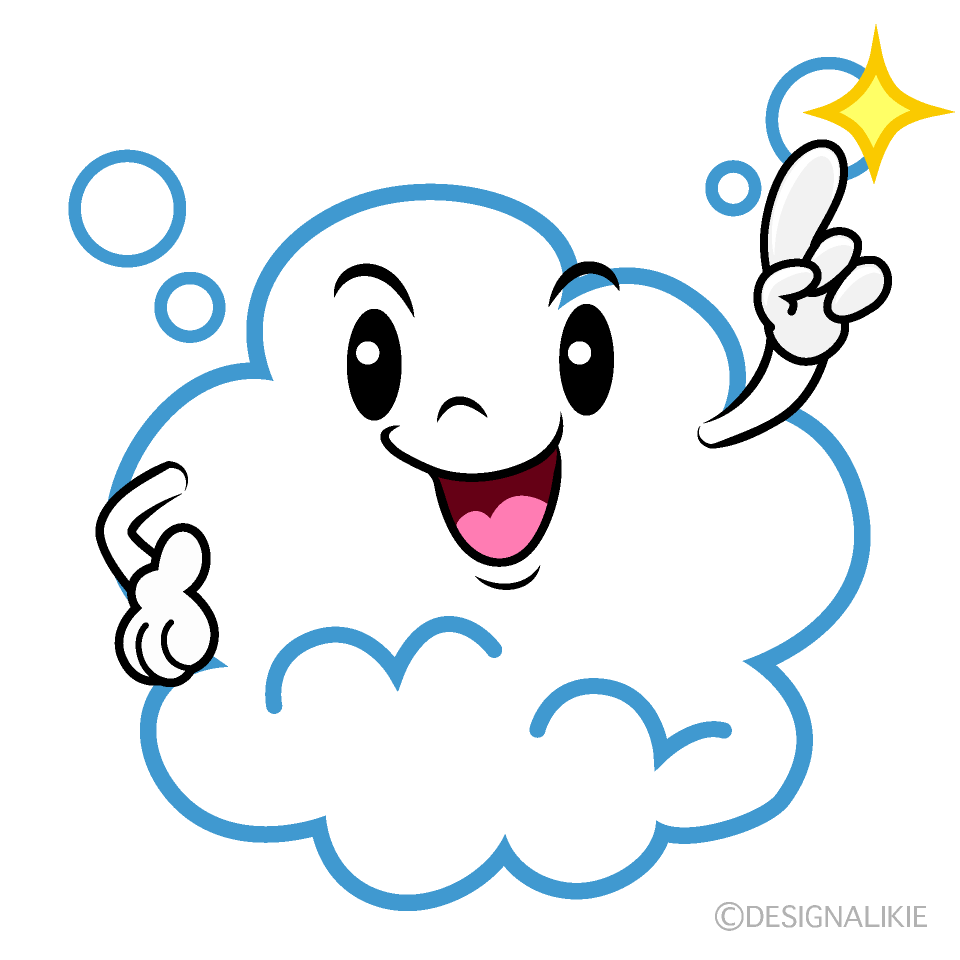 かわいい指差す泡イラスト