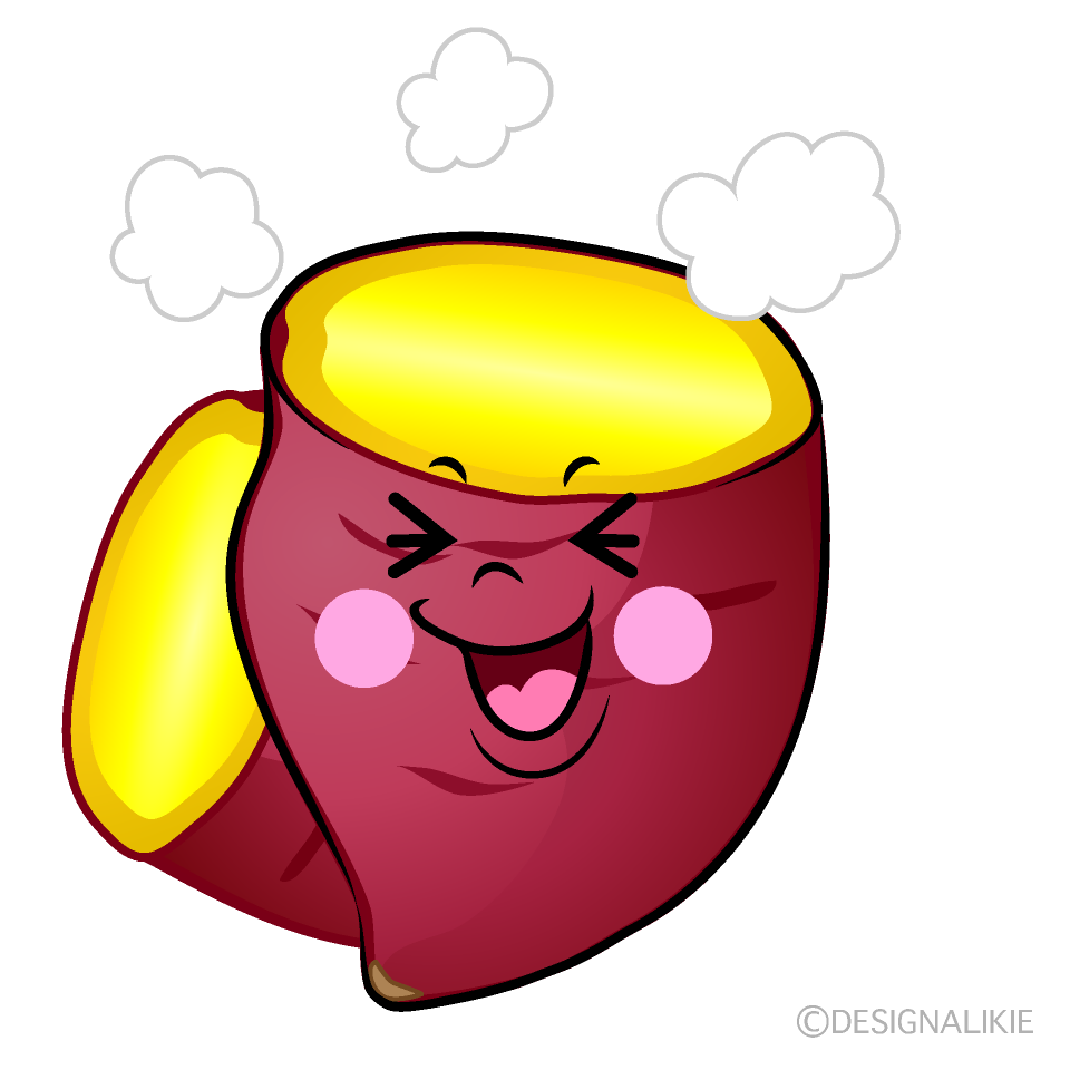 Cute Laughing Baked Sweet Potato Clipart