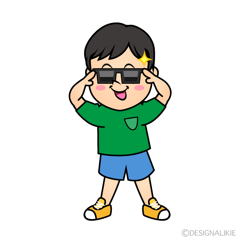 かわいい座る男の子イラスト