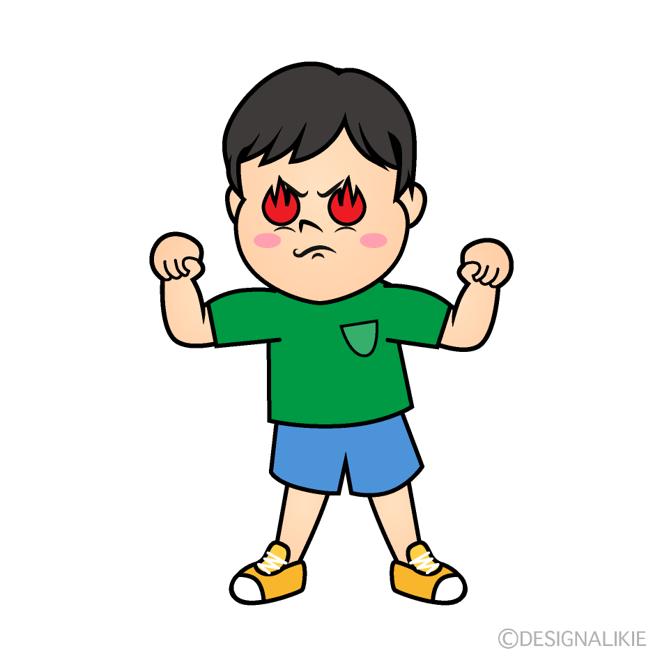 かわいい燃える男の子イラスト