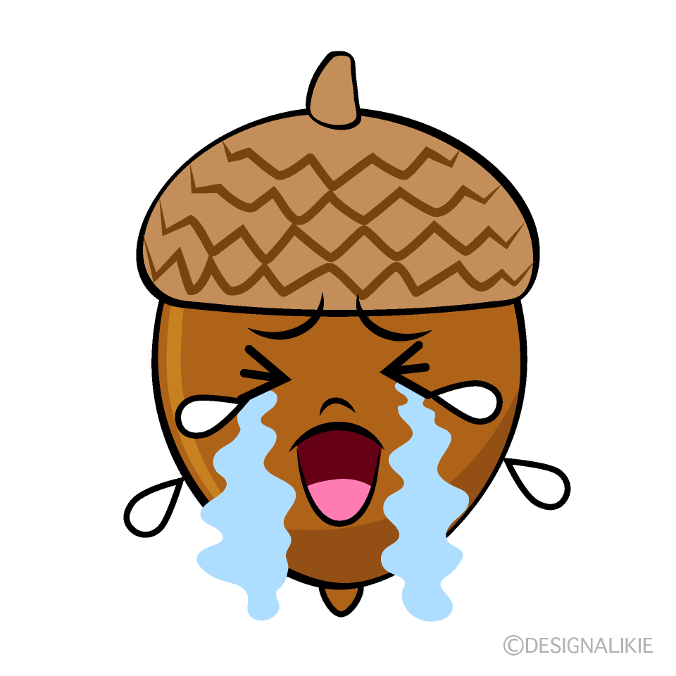 かわいい泣く丸どんぐりイラスト