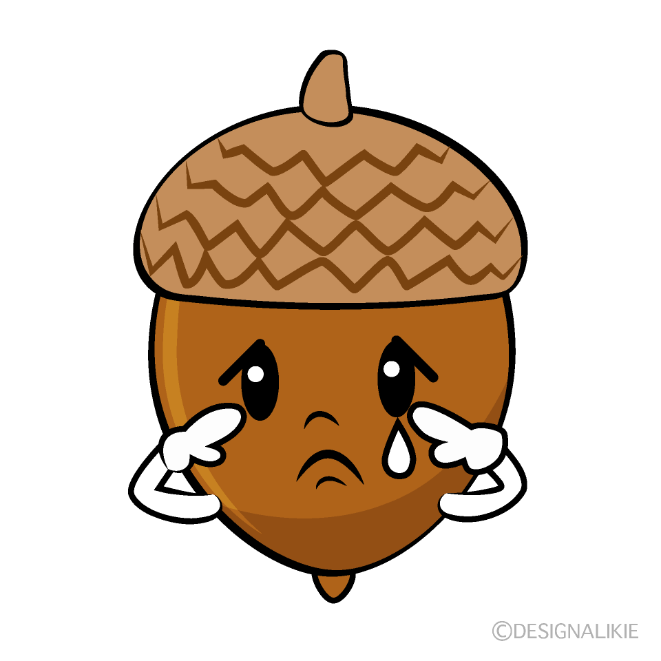 かわいい悲しい丸どんぐりイラスト