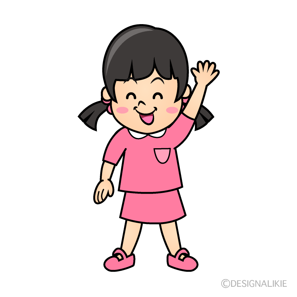 かわいい笑顔の女の子イラスト