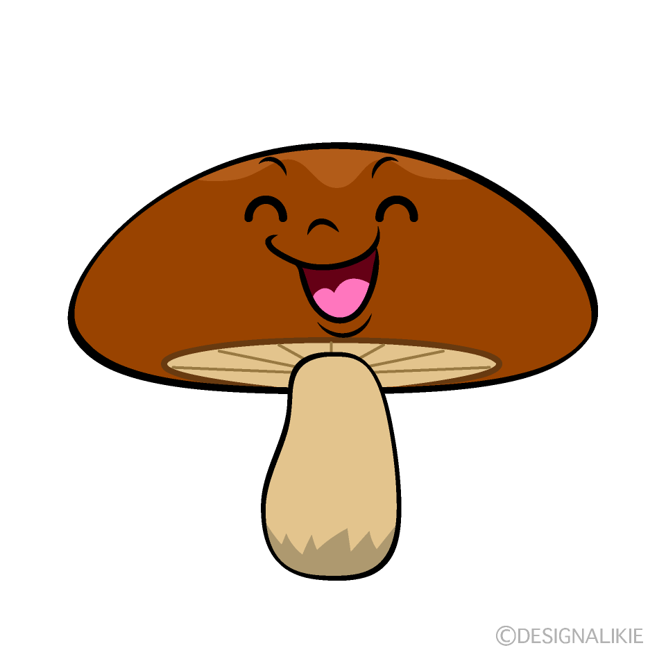かわいい笑顔のきのこイラスト