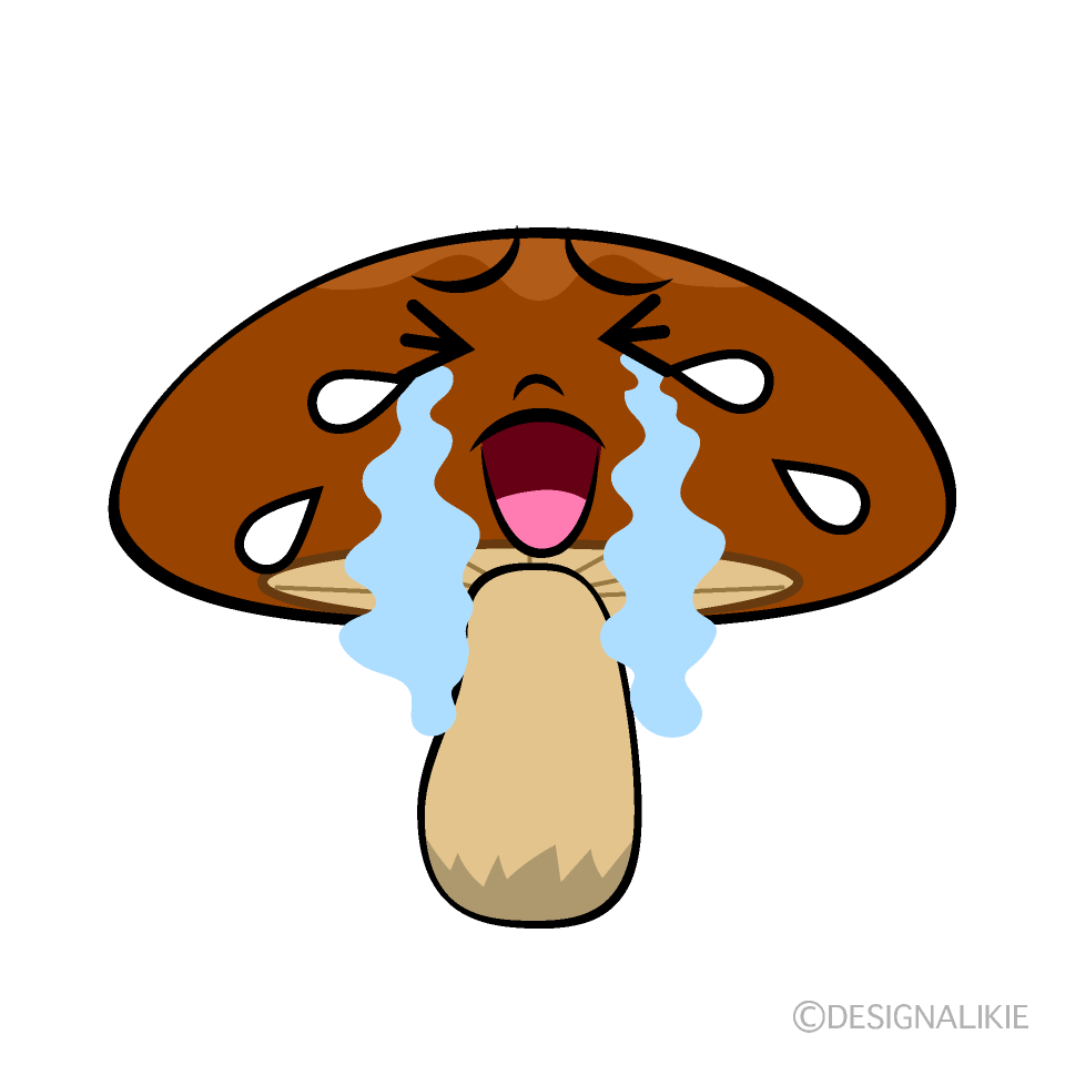 かわいい泣くきのこイラスト