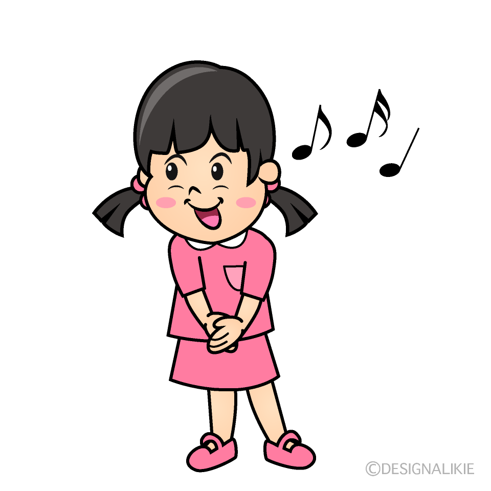かわいい歌う女の子イラスト