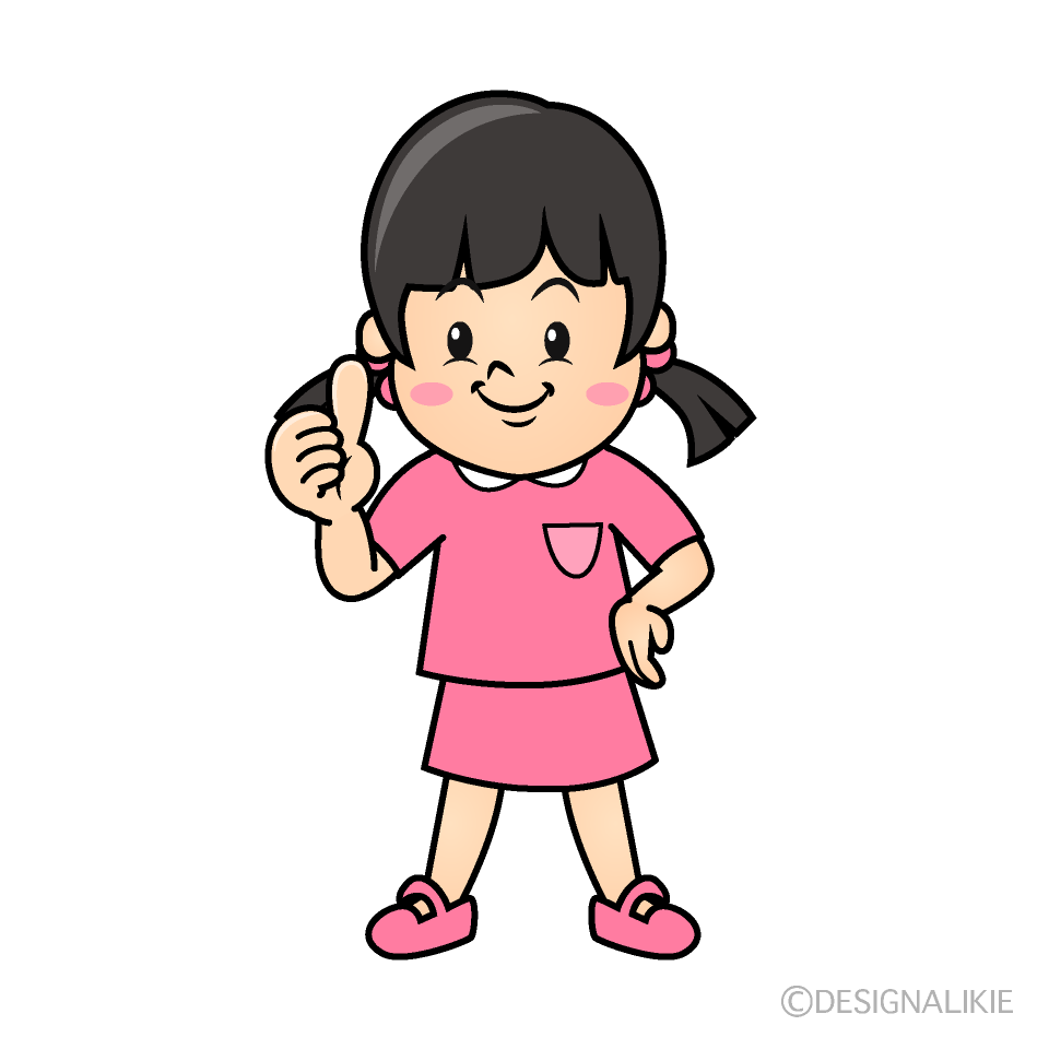 かわいいいいねする女の子イラスト