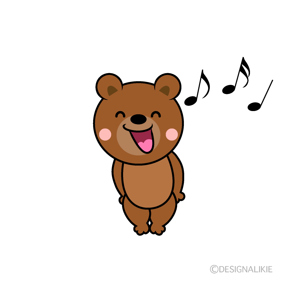 かわいい歌うクマイラスト