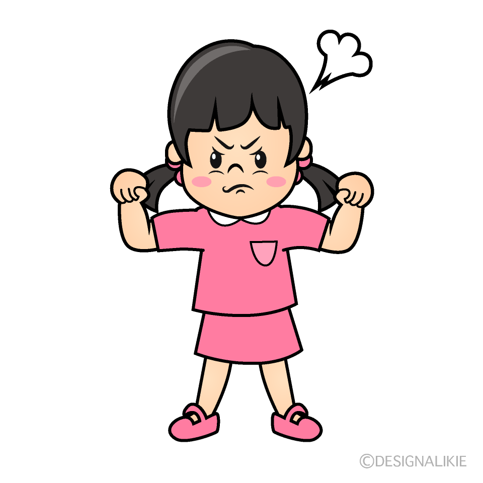 かわいい怒る女の子イラスト