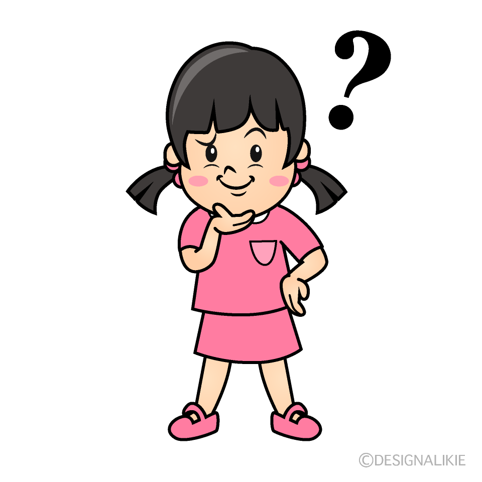 かわいい考える女の子イラスト