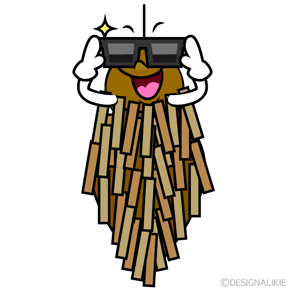 かわいいお辞儀するみのむしイラスト